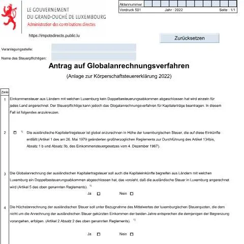 Aperçu du document Comprendre le formulaire 501 D pour la fiscalité luxembourgeoise — Démarches administratives (CERFA n°501 D)