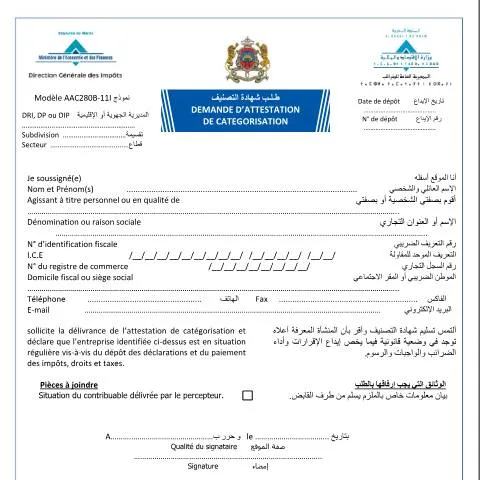 Aperçu du document Guide pour la demande d’attestation de catégorisation CNSS — Impôts & fiscalité (CERFA n°AAC280B-11I)