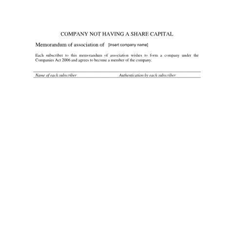 Document preview: Understanding Memorandum Requirements for Guarantee Companies — Business