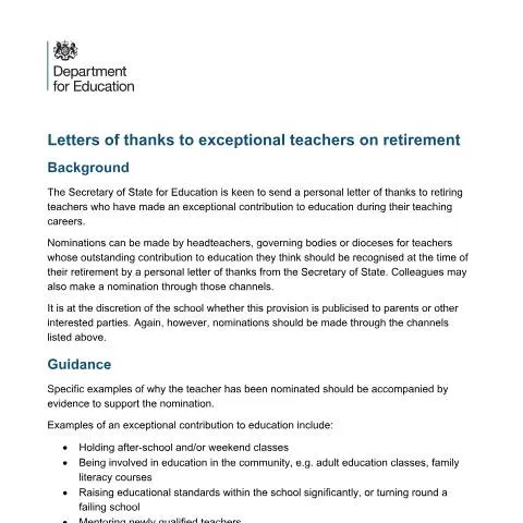 Document preview: Recognizing Retiring Teachers' Contributions — Work & employment
