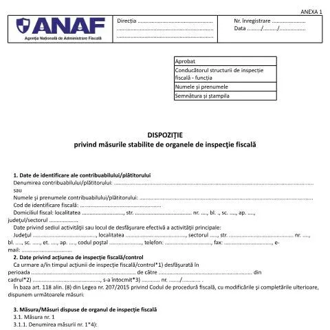 Document preview: Rolul Dispoziției OPANAF 3833/2015 în fiscalitate — Impozite & fiscalitate (CERFA n°A1_OPANAF_3833_2015)