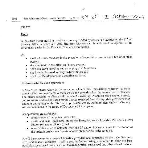 Document preview: Navigating the Complexities of TR 276 in Mauritius — Government & admin (TR276)