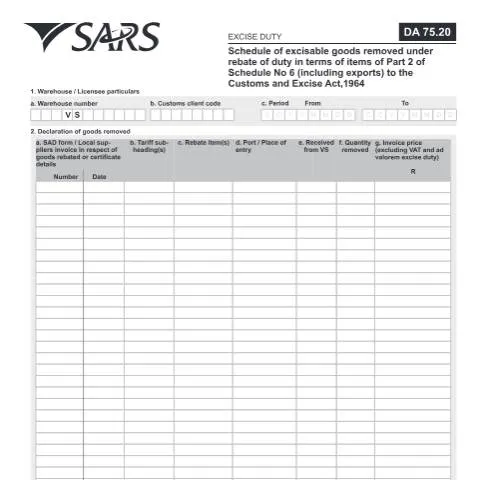 Document preview: Mastering the DA 75 20 Form for Excise Duty Compliance — Government & admin (CERFA n°DA 75 20)