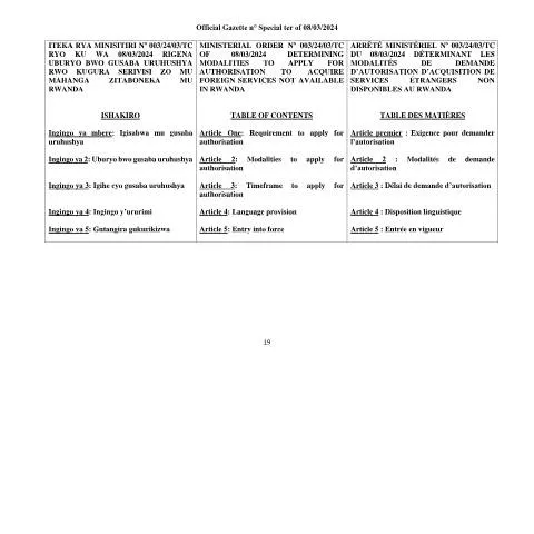 Document preview: Understanding Rwanda's Ministerial Order on Foreign Services — Taxes (CERFA n°Ministerial_Order_about_Foreign_services)