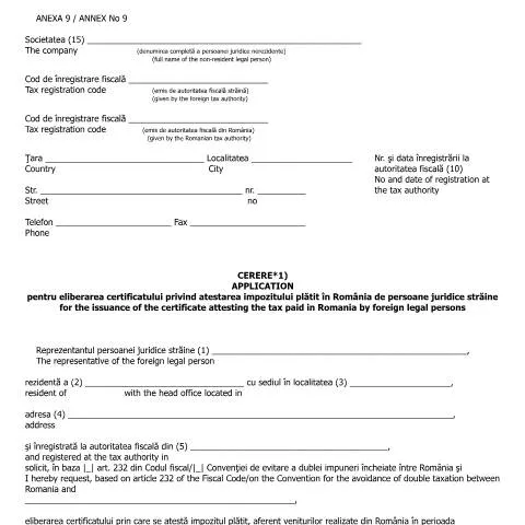 Document preview: Importanța certificatului de atestare a impozitului în România — Impozite & fiscalitate (CERFA n°A9_OMFP_583_2016)