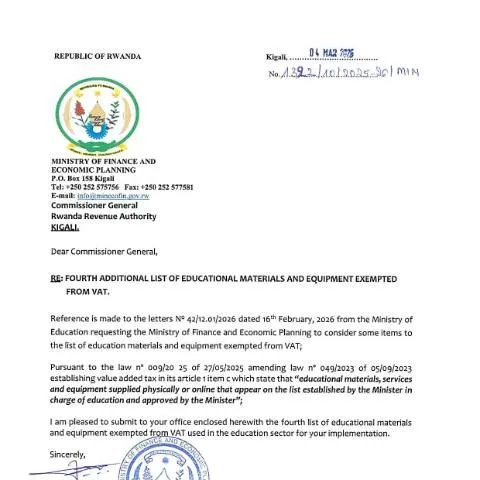 Document preview: Understanding Rwanda's 4th Approved Additional List of Educational — Education & training (CERFA n°4th_approved-Additional_list_of_educational_materials)