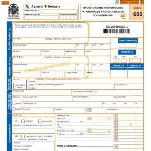 Vista previa del documento ¿Qué es el Modelo 600 del Impuesto sobre Transmisiones Patrimoniales? — Impuestos (600)