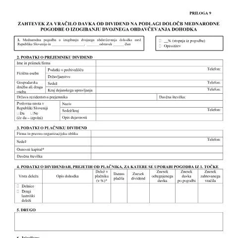 Document preview: Razumevanje obrazca KIDO-9 za vrnitev davka od dividend — Davki & obdavčitev (CERFA n°KIDO-9)