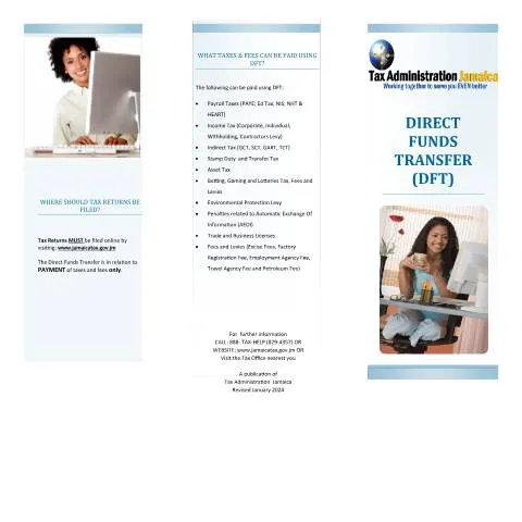 Document preview: Understanding the Jamaica Direct Funds Transfer System — Government & admin (CERFA n°Direct_Funds_Transfer_Brochure__012024_e)