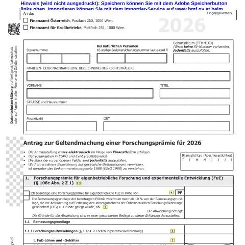 Dokumentvorschau: E108c Antrag zur Forschungsprämie für 2026 — Steuern (CERFA n°E108c)