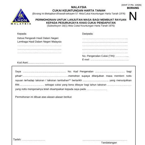 Document preview: Peranan Borang CKHT 17 dalam Pengurusan Cukai di Malaysia — Proses pentadbiran (CERFA n°CKHT 17)
