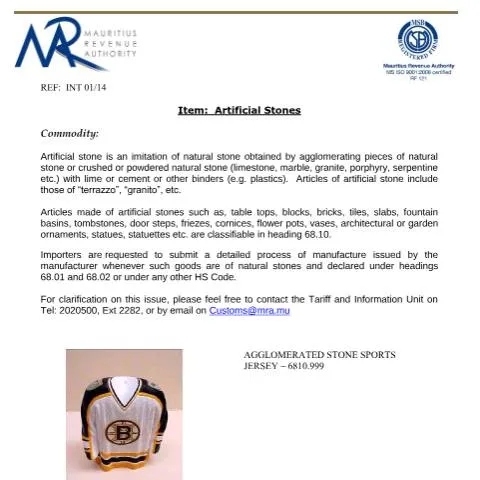 Document preview: The Importance of the Artificial Stones Classification Document — Government & admin (ArtificialStones190214)
