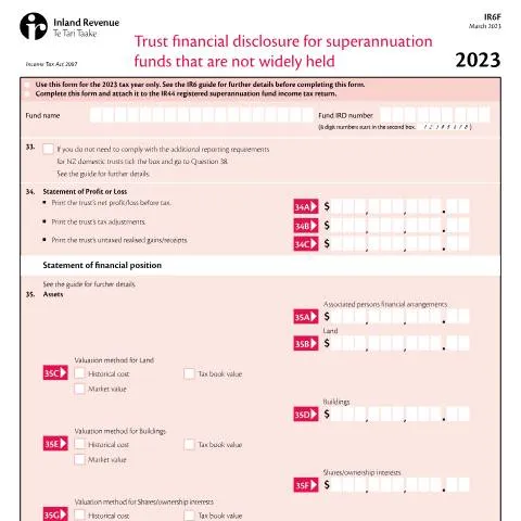 Document preview: Navigating the IR6F Form for Superannuation Funds — Taxes (CERFA n°IR6F)