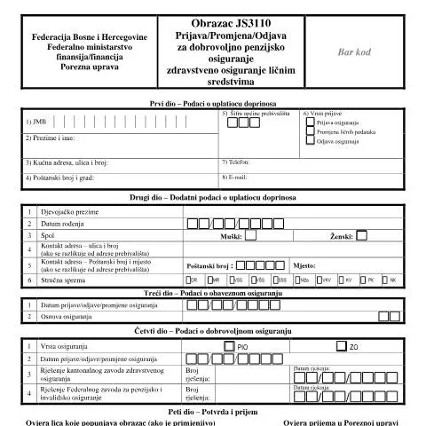 Document preview: Sve što trebate znati o obrascu ЈS3110 za dobrovoljno penzijsko — Administrativne procedure (CERFA n°ЈS3110)