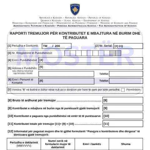Document preview: Rëndësia e Raportit Tremujor për Kontributet e Pensioneve — Pension & pensionim
