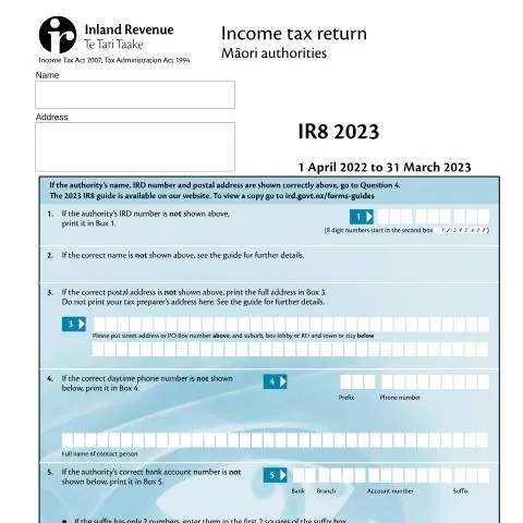 Document preview: Understanding the IR8 Form for Māori Authorities — Taxes (CERFA n°IR8)