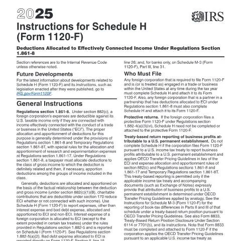 Document preview: Navigating IRS Instructions for Form 1120-FH: A Comprehensive Overview — Taxes (CERFA n°INST-1120FH)