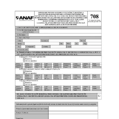 Document preview: Detalii despre formularul D_708_2023 pentru Operatorii de platformă — Formalități administrative (CERFA n°D_708_2023)