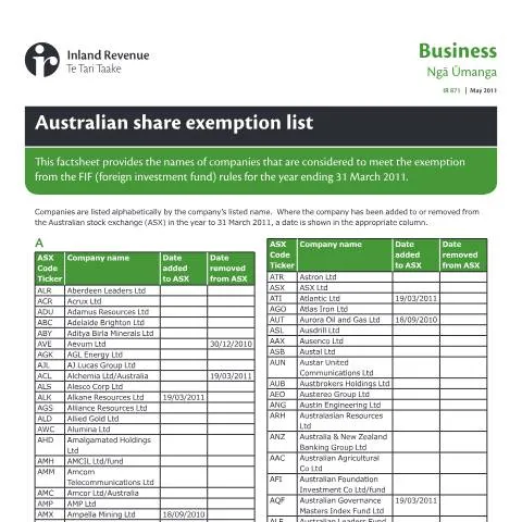Document preview: Understanding the IR871: Your Guide to Australian Share Exemptions — Taxes (CERFA n°IR871)