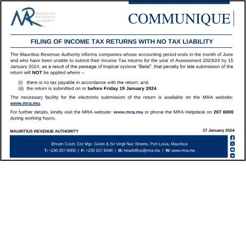 Document preview: Understanding Communique170124: Tax Returns and VAT Payments — Taxes (CERFA n°Communique170124)