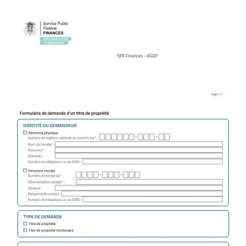 Aperçu du document Demande de titre de propriété en Belgique : guide pratique — Démarches administratives (CERFA n°20251221-form-titre-propriete-fr-dyn)