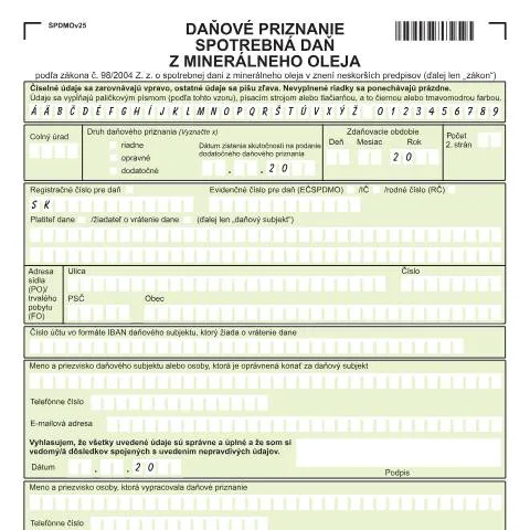 Document preview: Úvod do daňového priznania SPDMOv25 a jeho význam — Administratívne úkony (CERFA n°SPDMOv25)