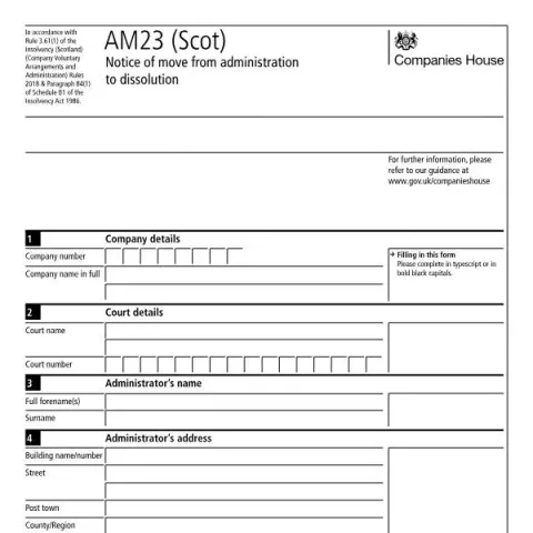 Document preview: Understanding the AM23 Form for Company Dissolution in Scotland — Government & admin (AM23 (Scot))