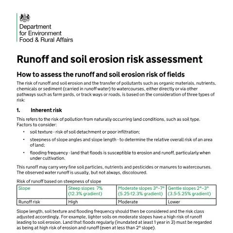 Document preview: Understanding Runoff and Soil Erosion Risks for Farmers — Government & admin