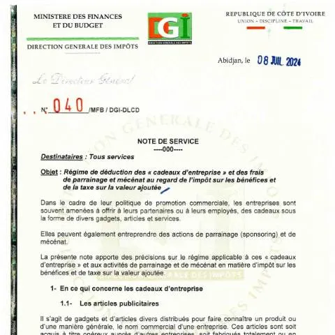 Aperçu du document Comprendre la note de service 0040 0001 de la DGI — Démarches administratives