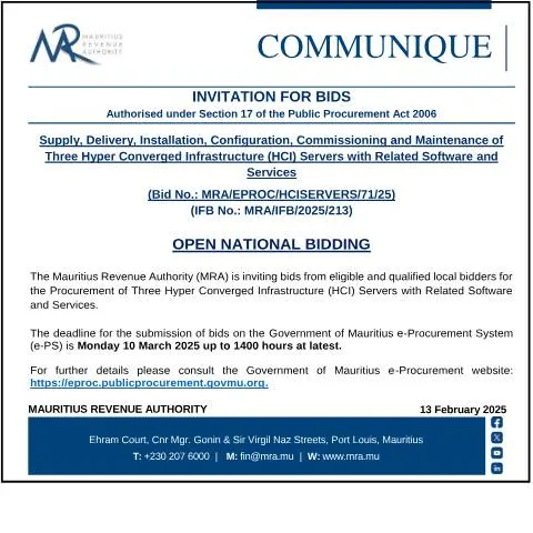 Document preview: Comprehensive Guide to Bid MRA/EPROC/HCISERVERS/71/25 — Government & admin (CERFA n°Bids130225)