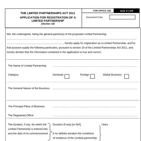 Document preview: Essential Guide to Limited Partnership Registration in Mauritius — Business (APPLICATION-FOR-REGISTRATION-OF-A-LIMITED-PARTNERSHIP_LP2)