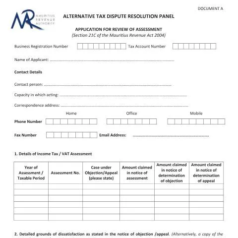 Document preview: Navigating the ATDR Form for Tax Disputes — Government & admin (CERFA n°DocAApplicationATDR)
