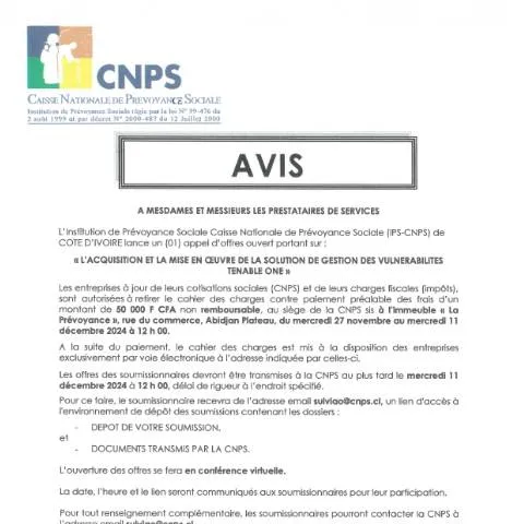 Aperçu du document Comprendre l'Appel d'Offre pour Tenable One de la CNPS — Démarches administratives