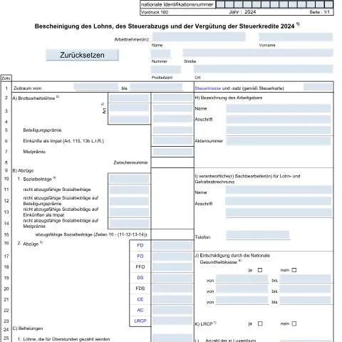 Aperçu du document Comprendre le Vordruck 160 pour une gestion fiscale efficace — Impôts & fiscalité (CERFA n°160 D)