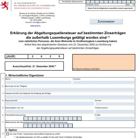 Aperçu du document Comprendre le formulaire 931D pour les revenus d'intérêts — Impôts & fiscalité (CERFA n°931 D)