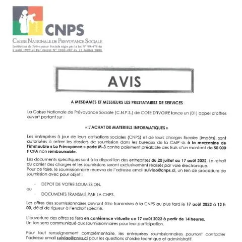 Aperçu du document Opportunités d'Achat de Matériels Informatiques en Côte d'Ivoire — Démarches administratives
