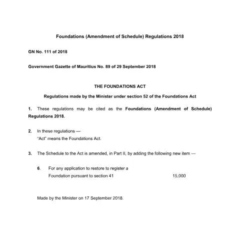 Document preview: Understanding GN No. 111 of 2018 for Foundations — Government & admin (GN-No.-111-of-2018)