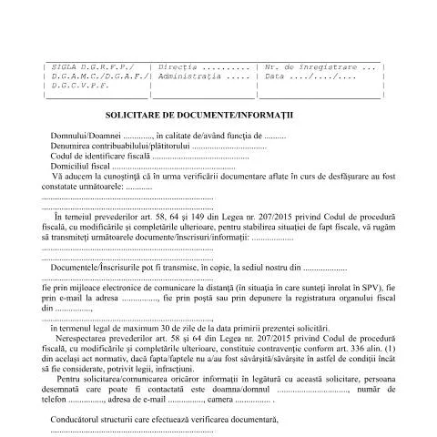 Document preview: Cererea de Documente OPANAF 3666/2020 și Importanța sa — Formalități administrative (CERFA n°Solicitare_OPANAF_3666_2020)