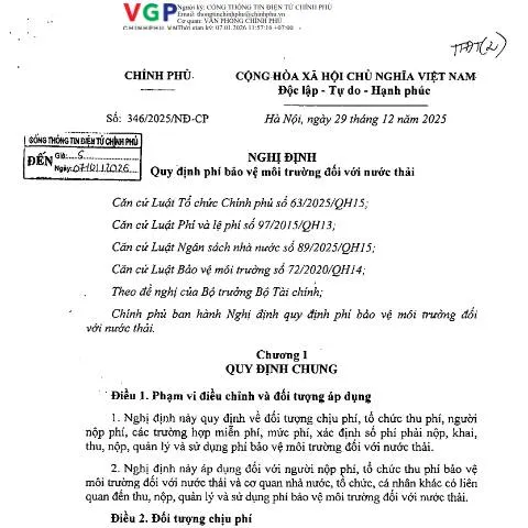 Document preview: Nghị Định 346/2025/NĐ-CP: Tác Động Đến Bảo Vệ Môi Trường — Thủ tục hành chính (CERFA n°346/2025/NĐ-CP)