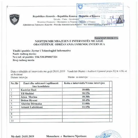Document preview: Rëndësia e Njoftimit për Intervistën me Goje — Punë & punësim