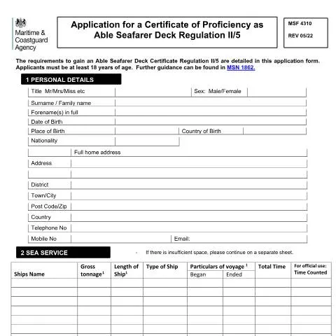 Document preview: Guide to Applying for Able Seafarer Certification UK — Education & training