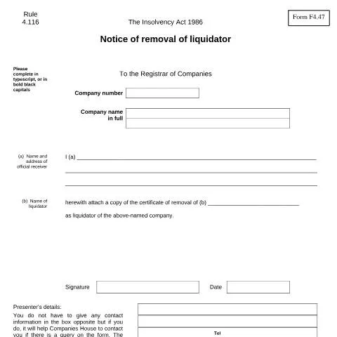 Document preview: Understanding the Removal of a Liquidator in Company Insolvency — Government & admin