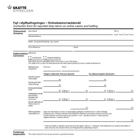 Document preview: Korriger fejl i afgiftsangivelsen med formular 29.087 — Skatter & skat (CERFA n°29.087)