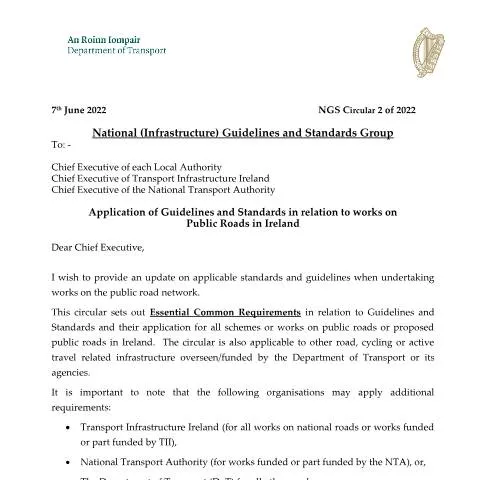 Document preview: Understanding Ireland's Road, Greenway, and Active Travel Guidelines — Government & admin (CERFA n°OF2022)