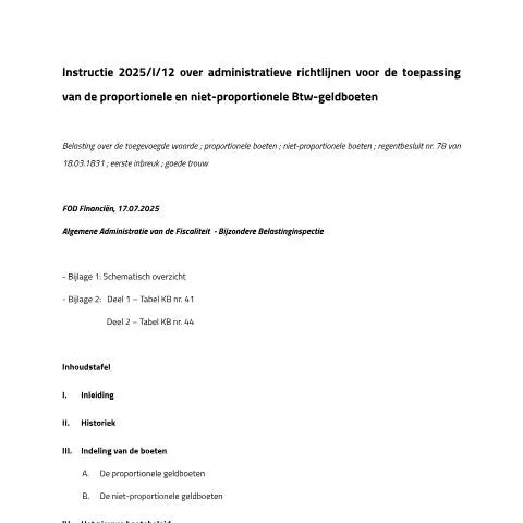 Aperçu du document Tout savoir sur le boetebeleid en matière de TVA en Belgique — Démarches administratives (CERFA n°123-boetebeleid-btw-2025717)