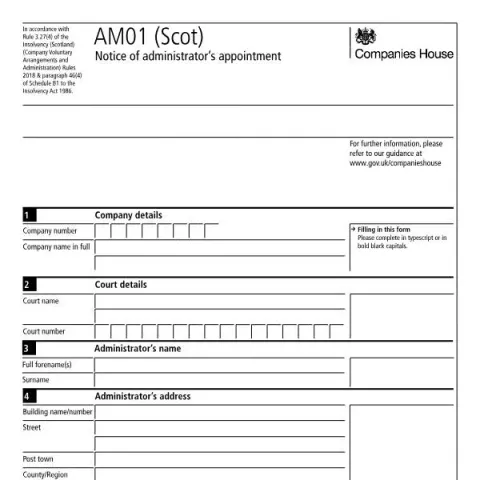 Document preview: Understanding the AM01 (Scot) Document for Administrators — Government & admin (AM01 (Scot))
