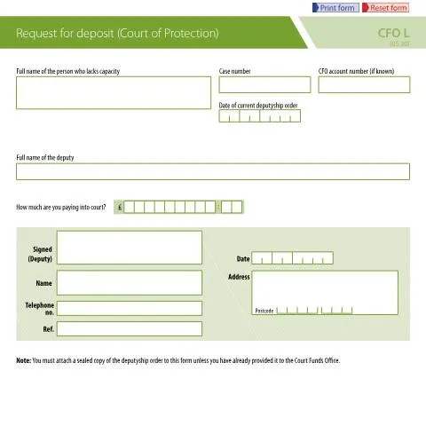 Document preview: How to Request Court Fund Deposits as a Deputy in the UK — Legal & justice