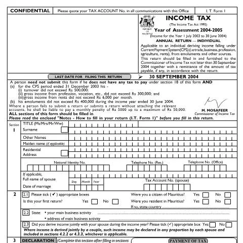 Document preview: Essential Guide to Individual Return 01 for Mixed Income — Taxes (CERFA n°ind0104)