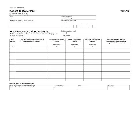 Document preview: Miks on Vorm VD ettevõtjatele hädavajalik? — Maksud ja maksustamine (CERFA n°VORM V)