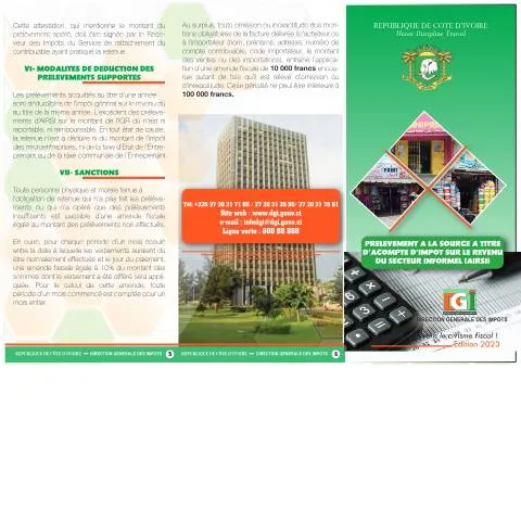 Aperçu du document Comprendre le Dépliant Acompte (1) 231011 152326 en Côte d'Ivoire — Impôts & fiscalité